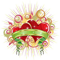 Gif animé coeur ruban